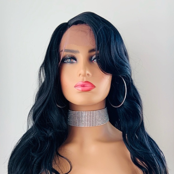 Beautiful Black 22” Heat Safe Lace Front Synthetic Wig - Picture 4 of 14